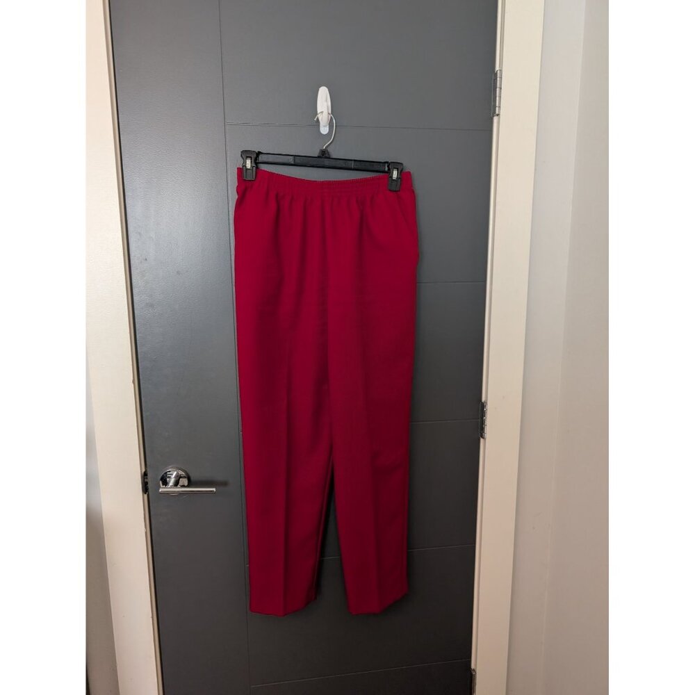 Donnkenny‎ Classics Womens Red Elastic Waist Pull-On Pants with Pockets - 16S